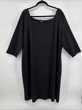 Talbots Black 3/4 Sleeve Shift Dress Women's Size 24W Timeless wardrobe staple